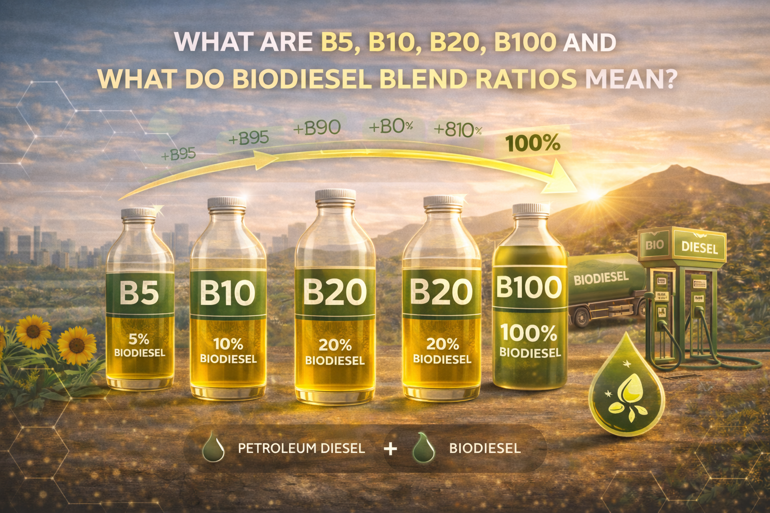 What are B5, B10, B20, B100 and What Do Biodiesel Blend Ratios Mean?
